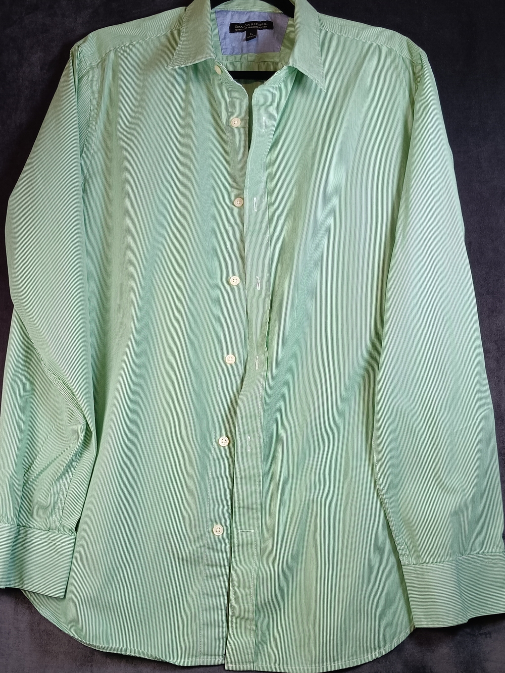 Banana Republic Mint Green Womens Tailored Button-Down Shirt With Colored Cuffs